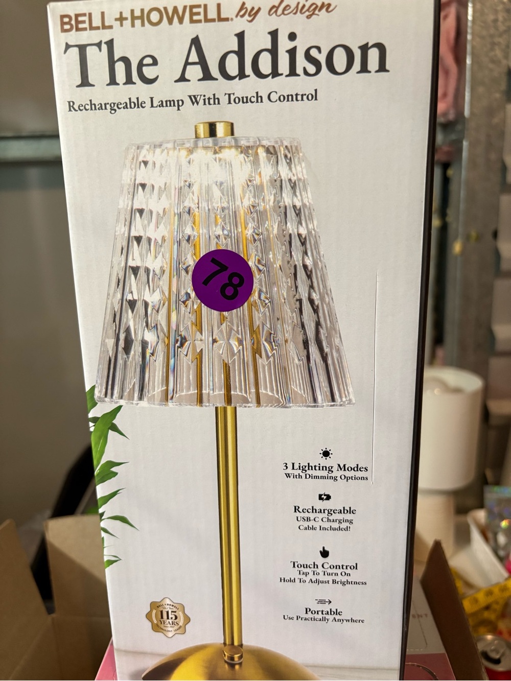 The Addison Rechargeable Table Lamp — Gold with Clear Shade